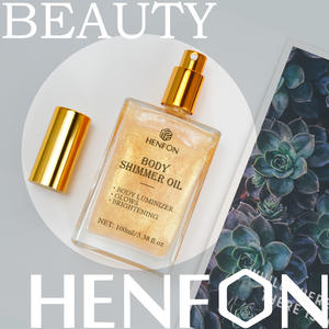 Etiqueta privada Cuerpo brillo maquillaje resaltador Brillo Coco bronceado Aceite brillo líquido spray para piel negra - Product Image 4