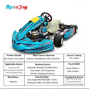 Chasis <span class=keywords><strong>de</strong></span> Kart ApexJoy KF2- 30x2.0mm KF <span class=keywords><strong>de</strong></span> 2 Tiempos para Competición, Distancia entre Ejes <span class=keywords><strong>de</strong></span> 1040mm, Disco <span class=keywords><strong>de</strong></span> Freno Flotante, Pedales <span class=keywords><strong>de</strong></span> Aluminio, Chasis Completo - Product Image 2
