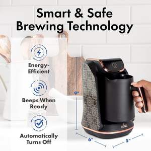 <span class=keywords><strong>Cafetière</strong></span> turque <span class=keywords><strong>électrique</strong></span> Any Morning <span class=keywords><strong>4</strong></span> <span class=keywords><strong>tasses</strong></span>, 8 oz, <span class=keywords><strong>petite</strong></span> machine, arrêt automatique, anti-débordement, alarme sonore, fonctions de sécurité, en plastique - Product Image 4