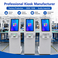 Kiosque en libre-service de 21,5 pouces avec système de gestion des files d'attente, distributeur de tickets, lecteur de cartes et imprimante thermique