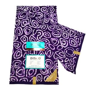 Tessuto Batik in Cotone Stampato a Mano DISCO, Materiale per Abiti Vintage, Vendita all'Ingrosso <span class=keywords><strong>Online</strong></span>, Motivo Astratto Viola e Bianco - Product Image 1
