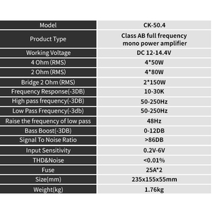 Super CK-50.4 <span class=keywords><strong>500w</strong></span> <span class=keywords><strong>ampli</strong></span> de <span class=keywords><strong>voiture</strong></span> 12v amplificateur de <span class=keywords><strong>voiture</strong></span> 4 canaux classe AB amplificateur de <span class=keywords><strong>voiture</strong></span> - Product Image 3