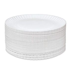 Assiettes en papier rondes blanches de 6,3 pouces, jetables, légères, petites, pour les goûters, les macarons, les desserts et les gâteaux - Product Image 2