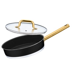 Beyaz ford <span class=keywords><strong>Xylan</strong></span> yapışmaz kaplama ile 24cm düz şekil yapışmaz paslanmaz çelik tencere sote tava FryPan - Product Image 2