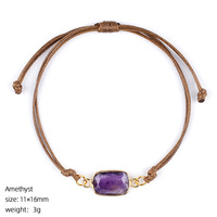Bracelet en pierre de cristal naturel, réglable, avec pierres précieuses, bracelet pour femmes, bijoux en cristal de guérison, cadeau
