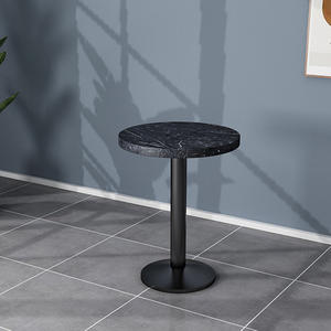 卸売高品質大理石パターン合板デスクトップコーヒーショップカフェテーブルゴールデンレッグダイニングテーブルレストラン家具 - Product Image 6