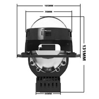 K03-Lentille de Projecteur LED, Ampoules Haute Puissance pour Voiture, 12V, 3.0 Pouces, 70W, 80W, Accessoires de Voiture