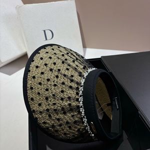 Sombrero de sol coreano vintage de malla <span class=keywords><strong>con</strong></span> lunares, <span class=keywords><strong>gorra</strong></span> sin copa de ganchillo, novedad de verano 2026, <span class=keywords><strong>visera</strong></span> de marca de diseñador de moda para exteriores, playa y golf - Product Image 6