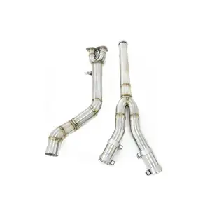 High flow performance 3.5" 304 stainless steel BMW X3M exhaust pipe middle pipe, exhaust tuning system muffler middle pipe