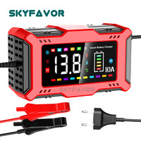 Chargeur de batterie intelligent pour usine 12V 10A automatique universel pour batteries AGM, Gel, Plomb-acide et LiFePO4 pour voiture et moto