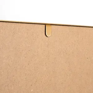 壁掛けミラー長方形金属フレームゴールド