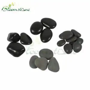 China Cobble Polished Pebble Stone Black Polished River Pebbles for Landscaping