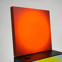 Lampe murale LED artistique effet coucher de soleil, lumière d'ambiance, peinture acrylique carrée, contrôle par application, cadre en aluminium rétroéclairé, anniversaire