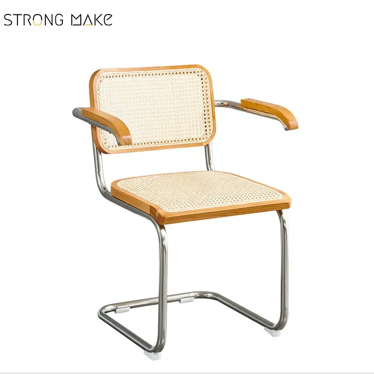 आधुनिक फर्नीचर असबाबवाला विंटेज लकड़ी डिजाइन उच्च अंत आधुनिक चांदी cesca रतन कुर्सी नॉर्डिक कुर्सी भोजन