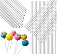 Bâtonnets de 6 pouces réutilisables en acrylique transparent pour sucettes, cake pops, bâtonnets longs pour remuer, pour gâteaux de remise de diplôme, décorations de cupcakes