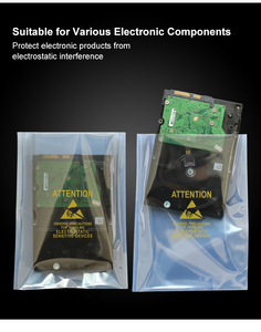 Túi Bảo Vệ ESD Chống Tĩnh Điện Khóa Kéo Tùy Chỉnh Cho Ổ Cứng 3.5 Ổ Cứng 2.5 Túi ESD Nhựa Chân Không Có Nhãn - Product Image 4