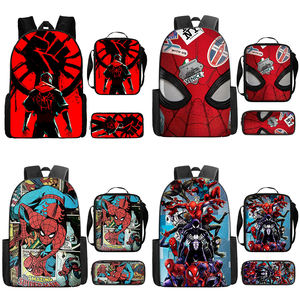Nouveau style : Ensemble trois pièces – Sac à dos Spider-Man de dessin animé, sacs messager portables et trousse à crayons étanche pour cartables d'étudiant - Product Image 1