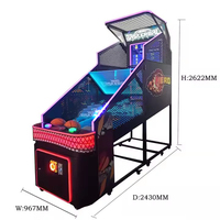 Machine de jeu de basket-ball à pièces avec simulation de tir sportif pliant à écran LCD 55 pour Machine d'amusement FEC