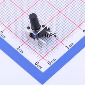 TS-1093C-A13B2-D1 Tactile Switch Bent Lead Through Hole-4P,6x6mm Single Pole Single Throw Round Button 1.8N Right Angle Insert - Product Image 1