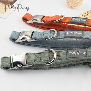 New Links Nuevo <span class=keywords><strong>collar</strong></span> de perro de algodón de bambú con hebilla de metal y logotipo personalizable para su mascota - Product Image 4