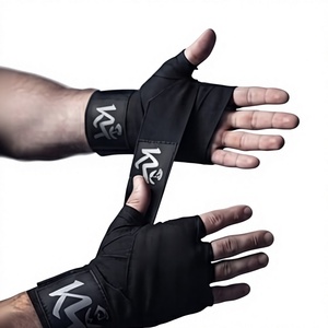 Support de poignet réglable en cachemire noir avec fermeture auto-agrippante, respirant, léger, unisexe, pour entraînement de force et musculation - Product Image 1