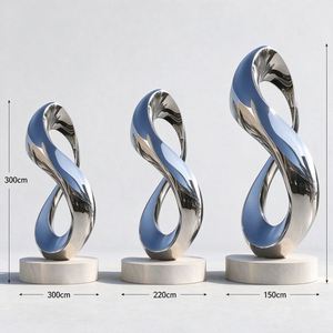 Modern Abstract Twist Stainless Steel Sculpture Mirror Polished Infinity Metal Statue for Outdoor Plaza Garden Landscape - Product Image 6