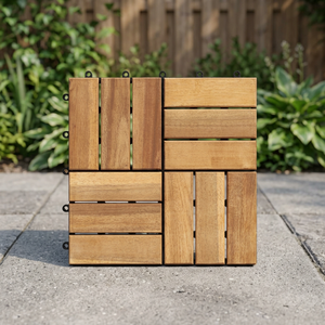 Baldosas de Madera y Plástico Compuesto para Terraza, Diseño Moderno, Encajables, 30x30cm, para Patio, Balcón, Jardín, Fácil Instalación, Impermeables - Product Image 3