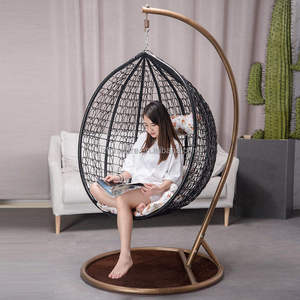 Silla Columpio para Sala de Estar, Muebles de Jardín, Silla Columpio de Mimbre para Exteriores, Silla Colgante Tipo Huevo para Patio - Product Image 3