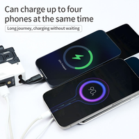 Vente en gros d'usine 4 en 1 Chargeur de voiture rétractable à film LED Starlight Headliner PD120W Charge rapide Type-C Conducteur en cuivre pur IPhone