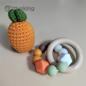 Nuevo diseño de regalos de Pascua para bebés, juego de ganchillo, <span class=keywords><strong>Amigurumi</strong></span>, zanahoria, juguete suave, pulsera de silicona, sonajero de madera, mordedores para bebés Etsy - Product Image 2