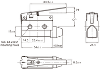 Interrupteur industriel robuste 10 a SPDT étanche à la poussière IP64 levier de charnière micro-interrupteurs à limite horizontale RL7120