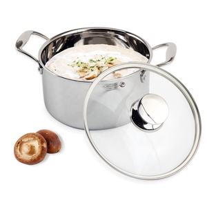 Casserole/marmite française classique à trois plis en acier inoxydable marmite de 6 pintes avec couvercle - Product Image 6