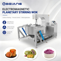 Planetaire kookmixer voor automatische verwerking van bakkerijvullingen in een gejackete ketel