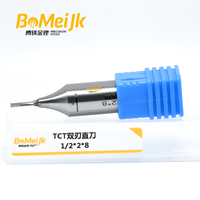 BoMeiJK Mata Bor Router Kayu Profesional 1/2 Inch Shank TCT 2 Flute Straight Cutter 45 Helix untuk Mesin CNC ODM/OEM