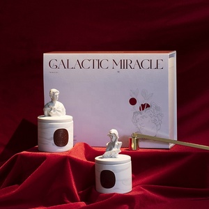 Portacandele in Ceramica Classico Stile Europeo Apollo David con Coperchio, Confezione Regalo e Biglietto d'Auguri per Compleanni e Festività - Product Image 3