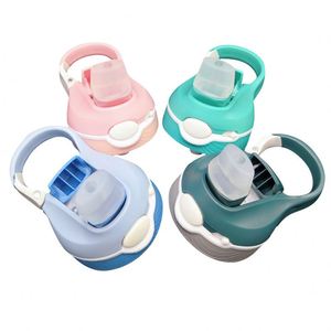 Safety Lock Insulated <b>Cup</b> Lid Food Grade Silicone Leakproof <b>Straw</b> Cover for Water Bottle Drinkware Accessory - Product Image 2