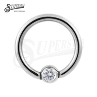 Bijou de piercing corporel SUPERSTAR en acier inoxydable 316L, multicolores, avec zircone cubique, pour l'oreille, le nez, la lèvre