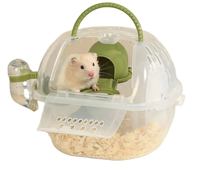 Mofespi - Gaiola de ventilação transparente para hamster, acessório completo destacável para fácil limpeza, mobiscópio de plástico para o ar livre, ideal para o hamster