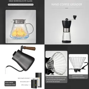 Nouveau ensemble de café à la main combinaison équipement de café chronométrage balance électronique pot à main en acier inoxydable boîte-cadeau - Product Image 5