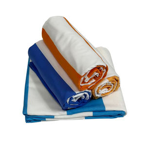 Telo <span class=keywords><strong>da</strong></span> <span class=keywords><strong>Spiaggia</strong></span> a Righe in Microfibra con Bordo Rifinito, Coprisedia Antiscivolo <span class=keywords><strong>per</strong></span> Hotel e Spa - Product Image 1