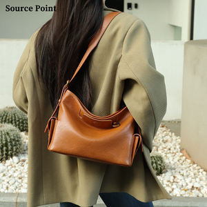 Sacs à bandoulière carrés de grande capacité en cuir de vachette tanné végétal de première qualité, style OL haut de gamme - Product Image 2