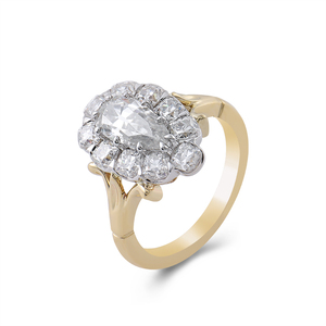 Bague de fiançailles en or jaune massif 14 carats de haute qualité <span class=keywords><strong>Provence</strong></span> avec moissanite VVS pour femme, taille poire 10*5mm couleur D, sertissage en barrette - Product Image 2