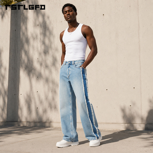 Pantalon de jogging cargo ample coupé-cousu en molleton épais 400 g/m², délavage vintage, style streetwear oversize, vente en gros - Product Image 4