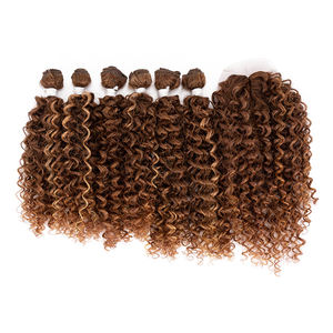 Noble Romance-mechones de pelo ondulado para mujer, fibra resistente al calor, 16-20 pulgadas, rizado sintético, <span class=keywords><strong>Afro</strong></span>, extensión de cabello rizado - Product Image 2