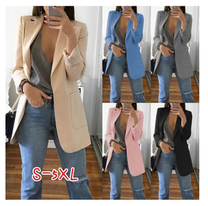 Mode double boutonnage veste noir long style blazer femmes vestes - Product Image 3