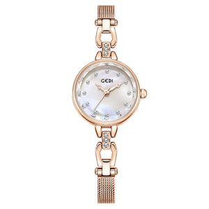 Reloj de pulsera de cuarzo con nácar de alta gama, correa pequeña de acero inoxidable, resistente al agua - Product Image 6