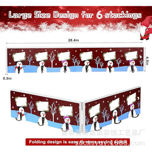 Wooden Wall Mounted <b>Christmas</b> Stocking Rack Long <b>Storage</b> Rack For Children Gift Candy Organizing With Suction Cup Installation - Product Image 2