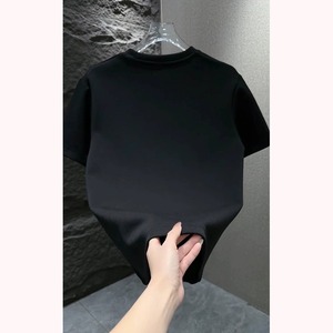 T-shirt décontracté pour homme, col rond, manches courtes, coupe classique, en toile polyester/coton, respirant, léger, pour tous les jours - Product Image 3