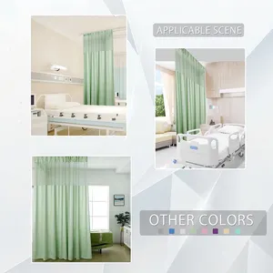 Green Flame Retardant Polyester Hospital Beauty Salon Privacy Curtain Multi color medical curtain