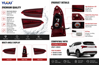 Nueva Luz Trasera Interior para Santa Fe 2021-2022 Versión USA 12V 3000 Lúmenes, Repuestos Originales para Automóviles